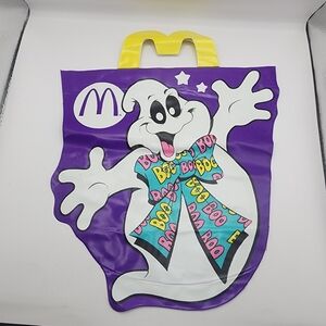 1990 McDonald's Halloween Trick or Treat Bag Ghost Purple Happy Meal Vintage